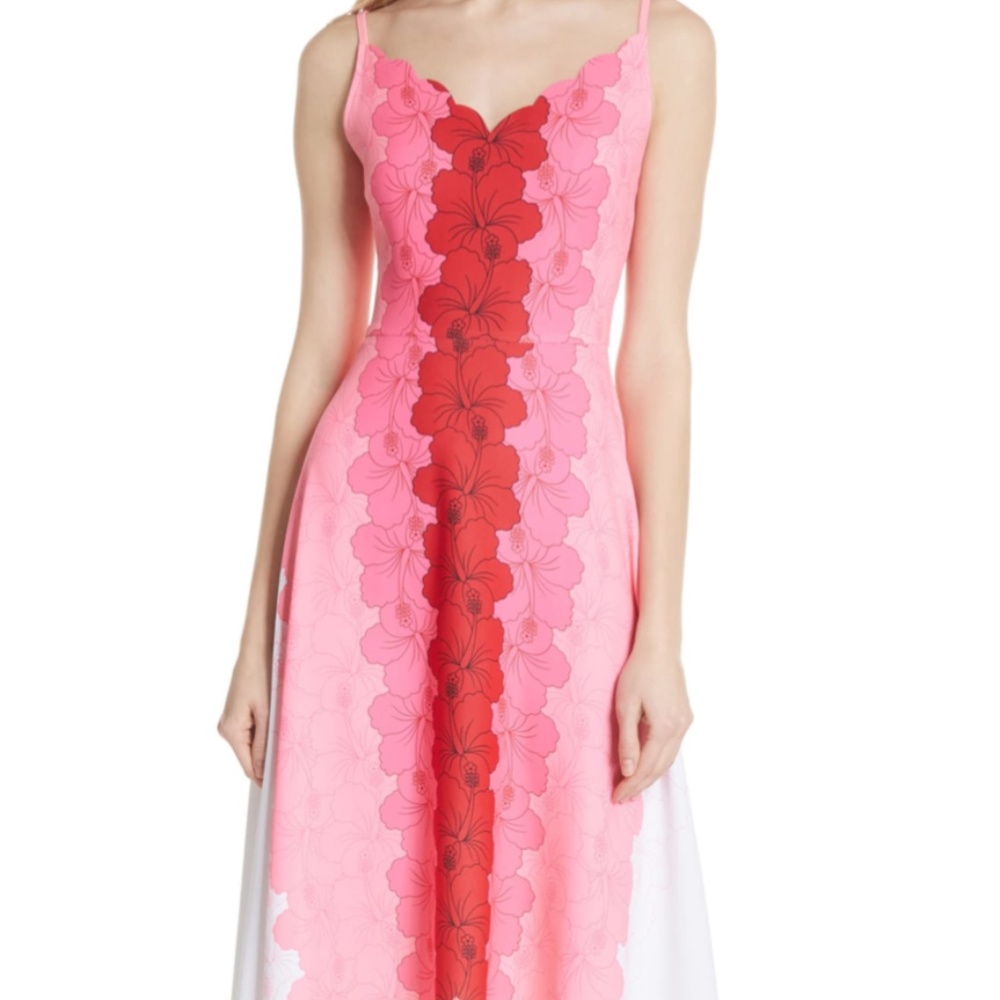 Ted Baker London Pink and Red High Low Dress